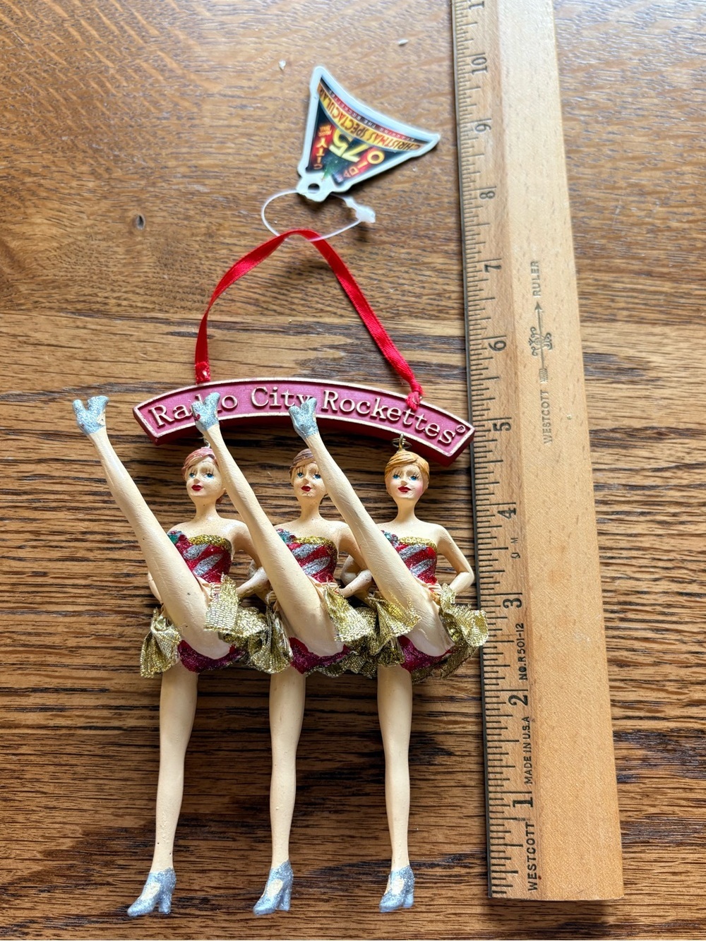 2007 3 Kicking Candy Cane Radio City Rockettes Christmas Ornament- 75th Ann. - Picture 13 of 16
